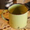 ホーロー　黄緑 マグカップ