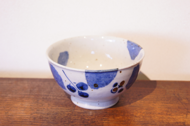 茶碗（ブルー木の葉）