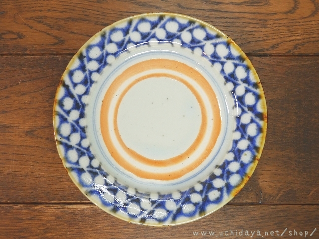 砥部焼　中田窯　5寸リム皿　すずらん 