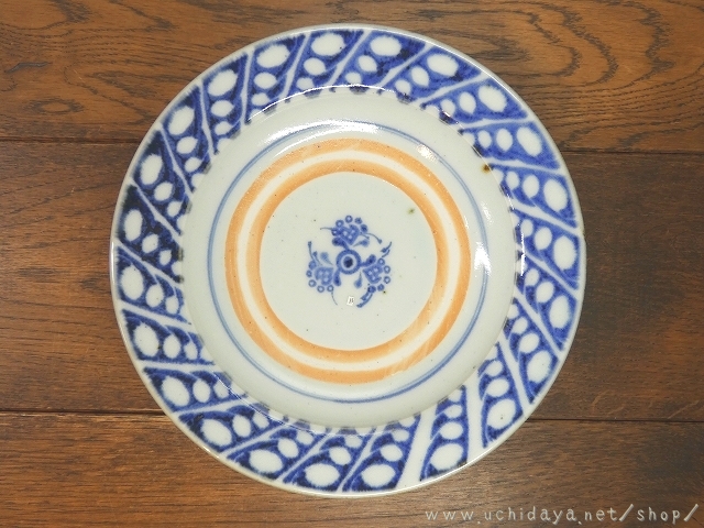 砥部焼　中田窯　6寸リム皿　すずらんB